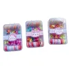 Children's colorful hair accessory bracelet set, including glass bracelet, colorful rope and transparent storage box Item Picture